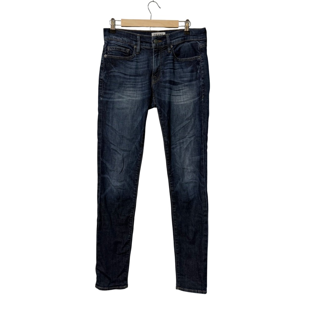 Frame L'Homme Skinny Jeans Mens 28 Mead Dark Indigo Stretch Denim LMHK864